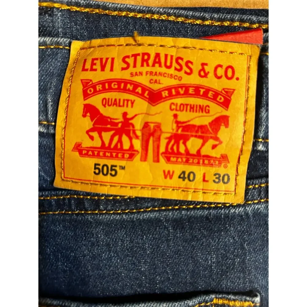 Levi's Men's 505 Regular Fit Jean Straight Leg Dark Blue Size 40x30